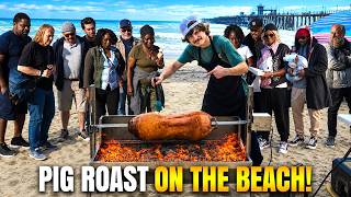 Pig Spit Roast On The Beach For The Homeless!