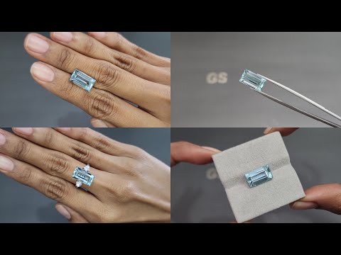 Aquamarine baguette cut 5.54 carats, Madagascar  Video  № 1