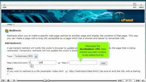 HOw to manage URL redirects from cPanel