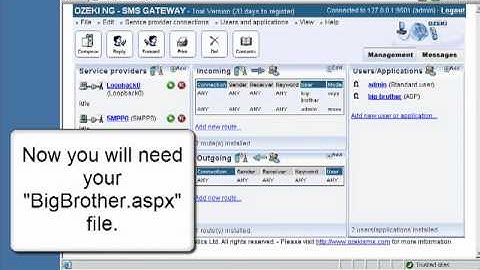 Send SMS from Big Brother - Configuring SMS notifications