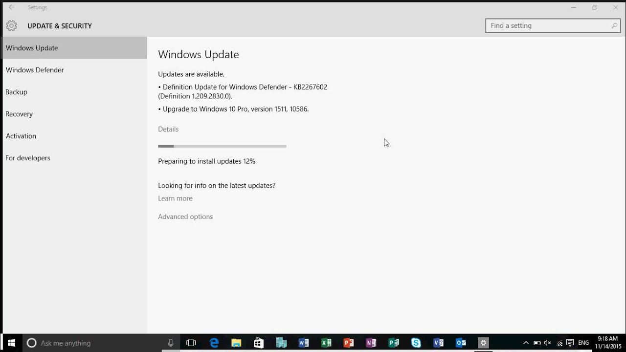 windows 10 pro version 1511, 10586