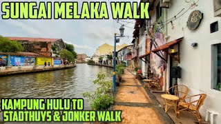 4K Sungai Melaka: Kampung Hulu to Stadthuys and Jonker Walk | Melaka Riverfront Walk