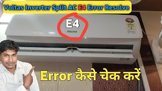 Celebrity How to Repair E4 Error Voltas AC//Voltas Inverter Split AC E4 Error Resolve @Samartech Wealth