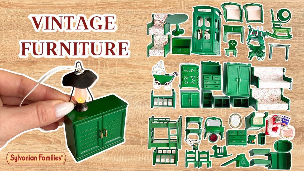 Vintage Sylvanian Families Green Furniture REVIEW
