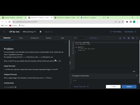 Off By One   Problem   form CodeChef  || Codechef Problem with Answer || Coding Problem Solve ||