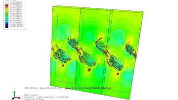 Link up of cracks under shear loading - 3D model