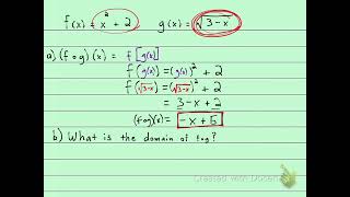130 1.7.73 Find a Composite Function and Its Domain