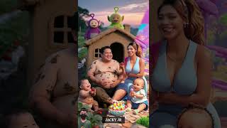 Evolution Of Baby The Family Makes A Mud Castle And Behind It Is A Teletubbies