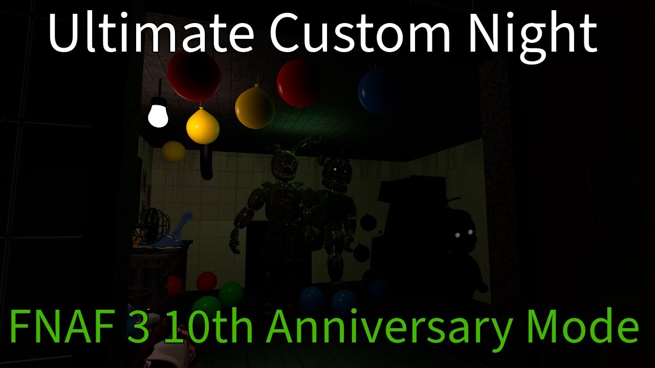 FNAF 3 10TH ANNIVERSARY MODE |Ultimate Custom Night - YouTube