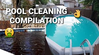 تنظيف المسبح دون تغيير المياه بكل احترافيةsatisfying pool cleaning compilation