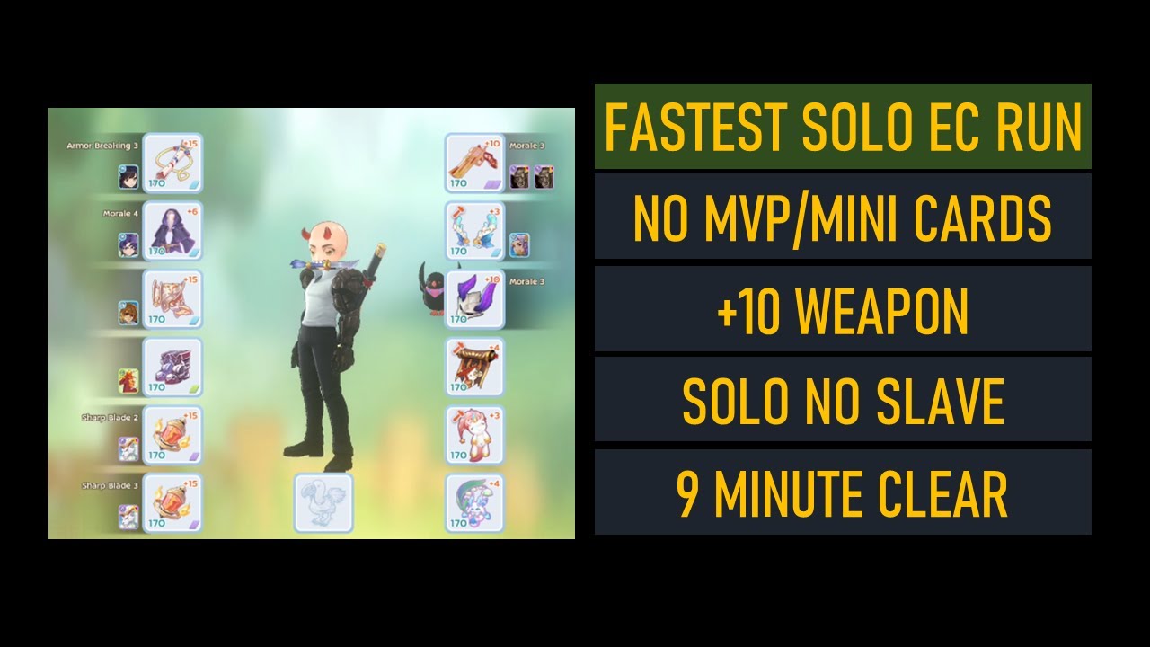 9 Min Solo EC 51-60 | +10 Weapon | No MVP/Mini Cards | EQ/Card/Rune Reveal | Ragnarok Mobile