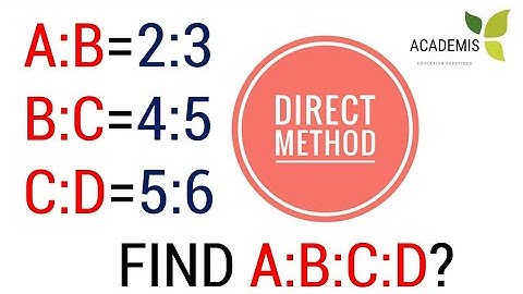 RATIO AND PROPORTION- FIND A:B:C:D- DIRECT METHOD