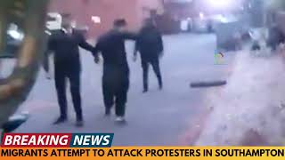 Migrants Attempt To Attack Protesters In Southampton