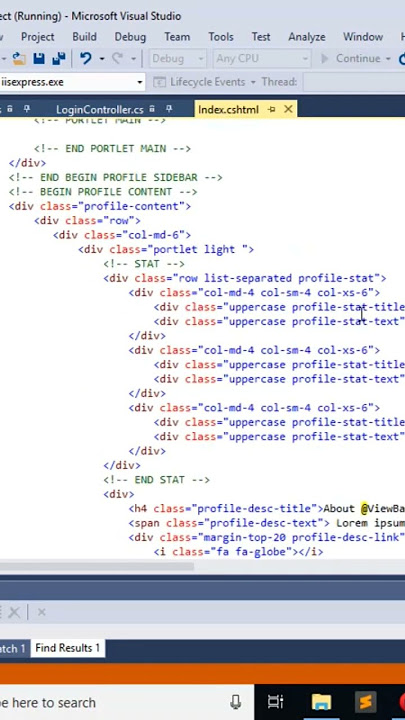 326 ASP .NET MVC - Change Profile Setting UI and Merge Razor Code