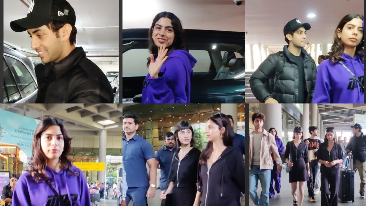 The Archies Suhana Khan Khushi Kapoor Agastya Nanda Mihir Ahuja Yuvraj Menda At Mumbai Airport