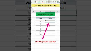 ISODD Function in Excel | Advanced Excel Formula #excel #exceltutorial #exceltips