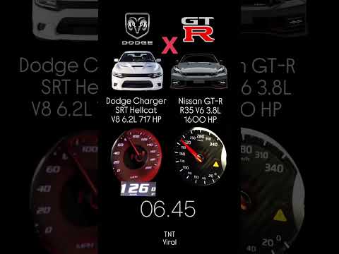 Dodge Charger SRT Hellcat V8 6 2L 717 HP Vs Nissan GT R R35 V6 3 8L 1600 HP