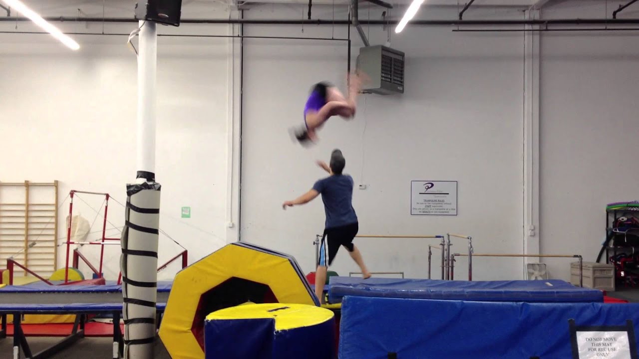 Round off Back Handspring Double Back tumble track (2) YouTube