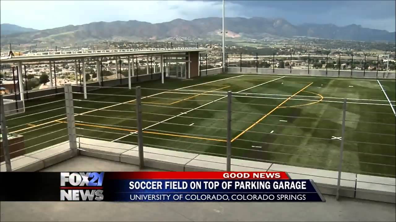 Garage Parking Stop >> New rooftop soccer field opens at UCCS - YouTube Garage Parking Stop >> New rooftop soccer field opens at UCCS - YouTube