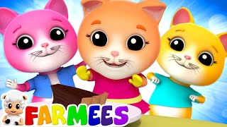 three little kittens cat song nursery rhymes kids songs baby animal cartoon farmees