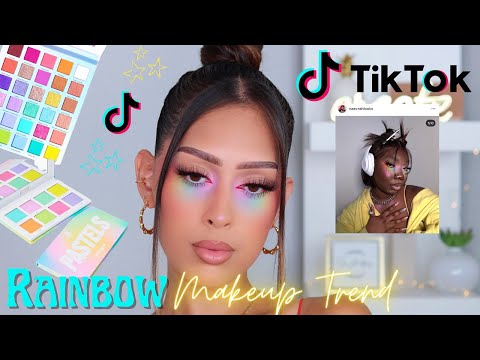 TIK TOK VIRAL MAKEUP TREND| RAINBOW UNDER-EYES🌈🌈| IB:NAEZRAHLOOKS