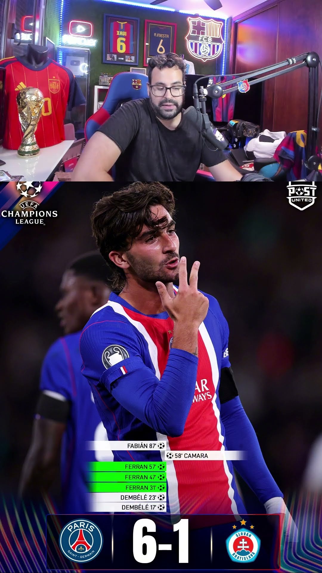 Hat-trick de Ferran y golea el PSG #ferrantorres #psg #mancuer #championsleague #futbol #shortvideo