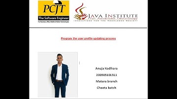 User Profile updating process | WEB Programming I | Java institute