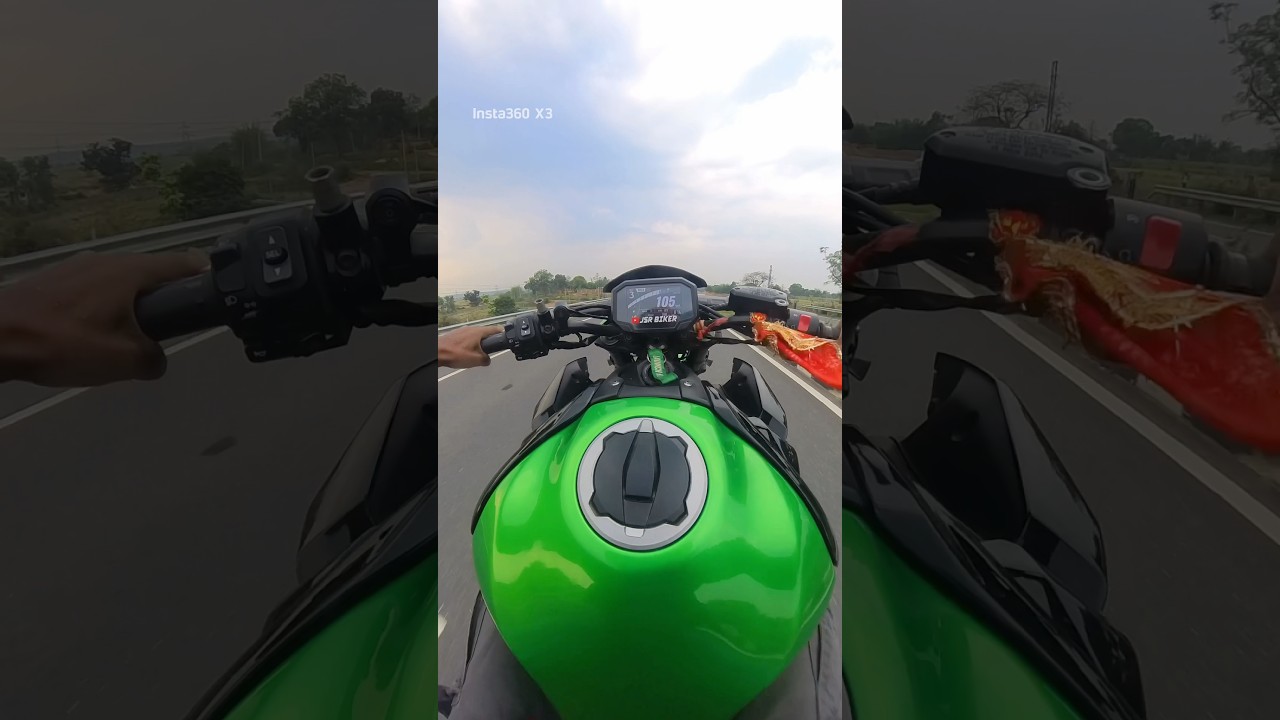 Cockpit view z900 wheelie 