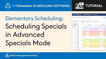 Scheduling Specials in Advanced Specials Mode-DMSchedules for Elementary Schools Scheduling Software