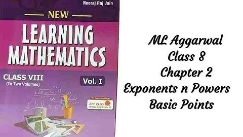 Class 8 ML Aggarwal | Chapter 2 Exponents and Powers | Basic Points