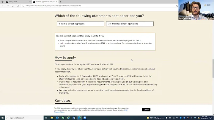 ANU Application Walkthrough 2022