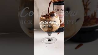 Cold Brew Ice Cubes Latte w a splash of Monin Brown Sugar #coldbrew #coldbrewcoffee #icedlatte #asmr