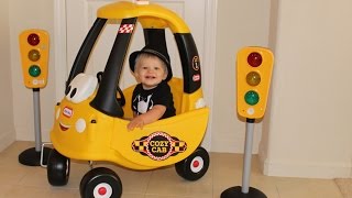 Baby Cab Driver Riding in the Little Tikes Cozy Coupe Cab