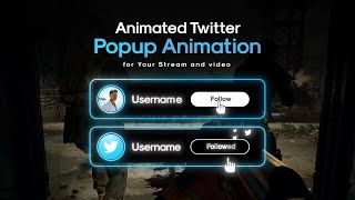 Animated Neon Twitter Social Media Widget for Streamers // Social Media Lower Thirds