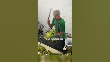 Anh chàng chỉ cần 3 nhát dao để bổ 1 quả dừa #shorts
