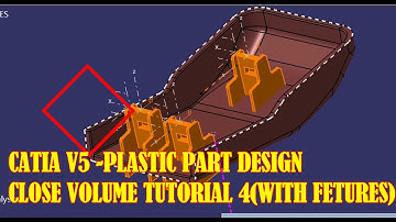 CATIA V5 Plastic Part Design   close volume with features(Powercopy) Tutorial -4