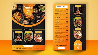 Restaurant Menu Design in Photoshop CC 2024 | Food Menu Design