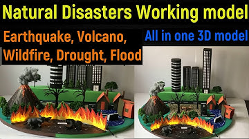 natural disaster model - natural disaster 3d model - earthquake, volcano, wildfire, drought, flood