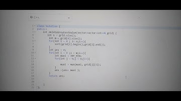 Leet code weekly contest 323 || Delete Greatest Value in Each Row in c++  solution #323#leetcode