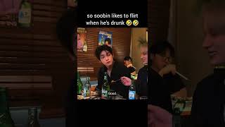 soobin flirts when he's drunk 🤣🤣 #yeonjun #beomgyu #hueningkai #taehyun #soobin