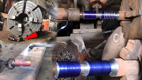 My Lathe Machine 4 jaw Chuck Operating Screw was Broken then Repaired new Screw from old Axle