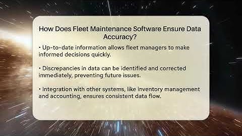 How Does Fleet Maintenance Software Ensure Data Accuracy? - Talking Tech Trends