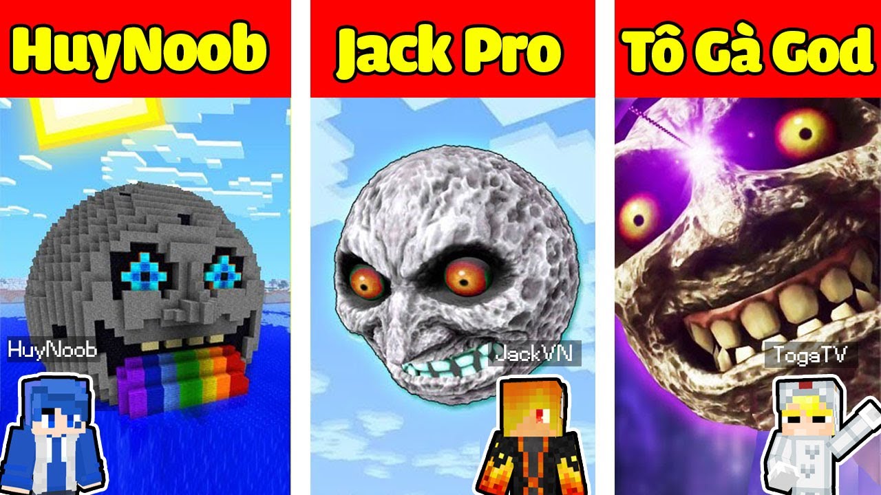 TÔ GÀ THỬ THÁCH 24H XÂY MẶT TRĂNG QUỶ TỪ NOOB TỚI GOD TRONG MINECRAFT*TÔ GÀ MẶT TRĂNG MÁU KINH DỊ