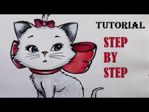 ᴴᴰ HOW TO DRAW Marie kitty from aristo cat (19/100) - YouTube