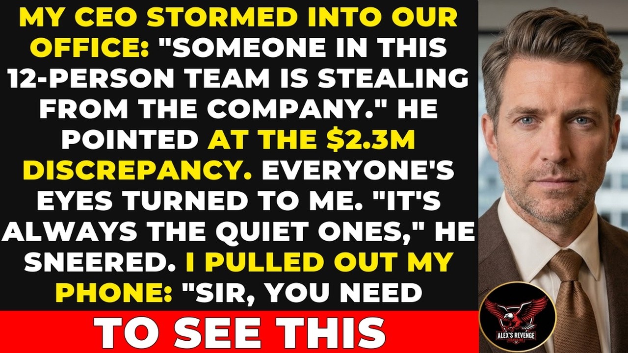 I counted every second it took for my career to collapse: one, two, three. The CEO slammed open the conference room door, pointed straight at me, and said, “It is always the quiet ones who think...