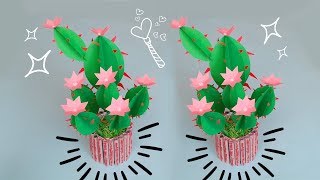 Kağıttan Kaktüs Yapımı / How to make a Paper Cactus - DIY Cactus