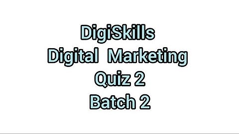Digiskills | digital marketing | quiz 2 | batch 2