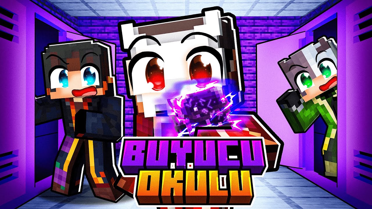 Minecraft'ta BÜYÜCÜ OKULUNA KATILDIM!