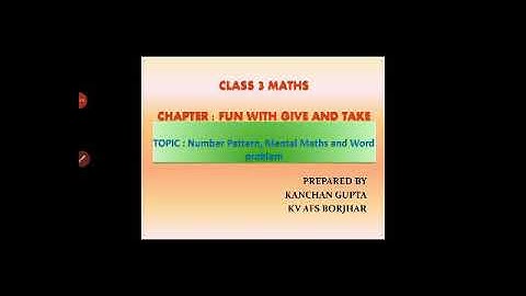 NCERT Class 3 Maths Fun with give and take