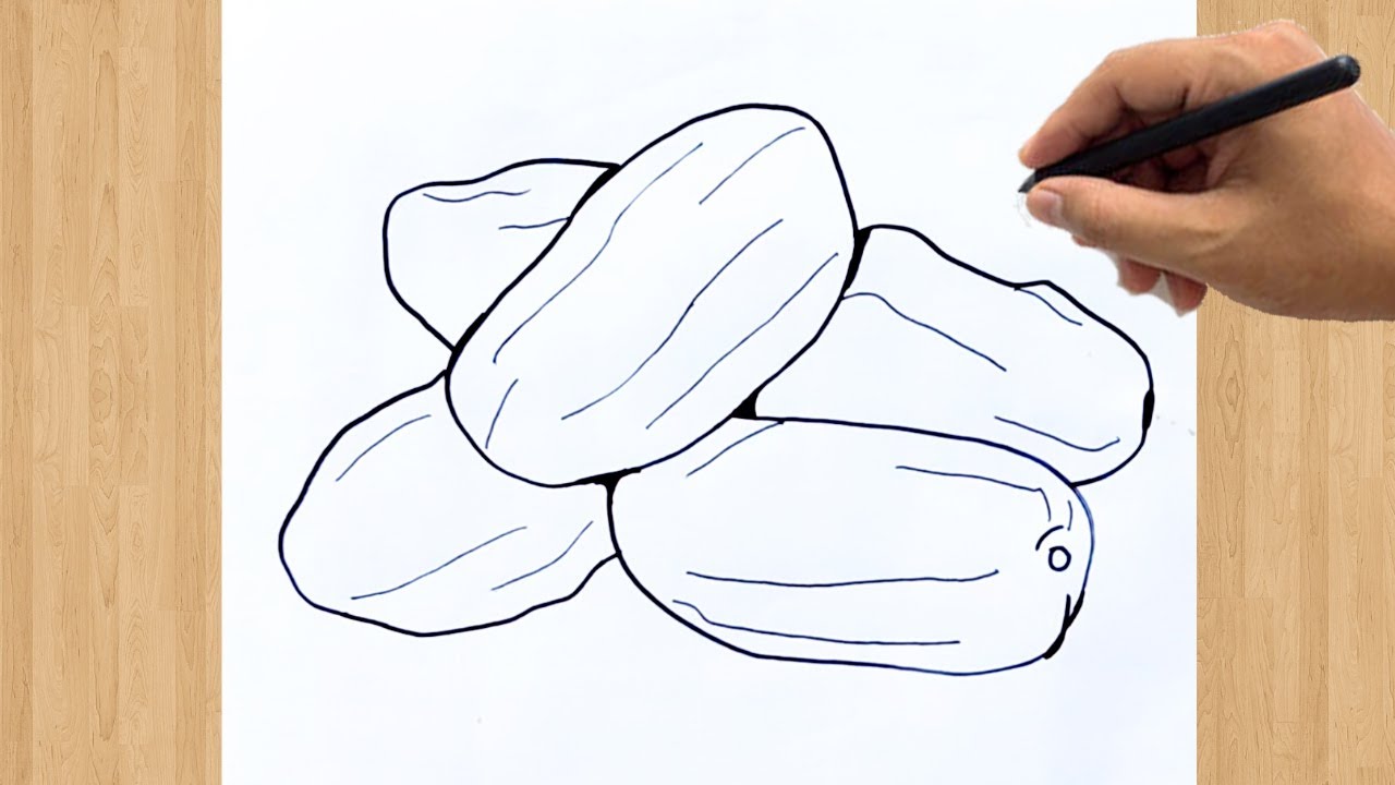 How to draw Date Fruit - YouTube